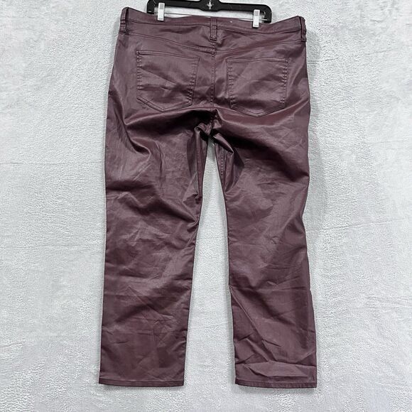 Gap  Vintage Slim Mid Rise Pants‎ 35/ 20R Red Coated Faux Leather Women's - Picture 2 of 9